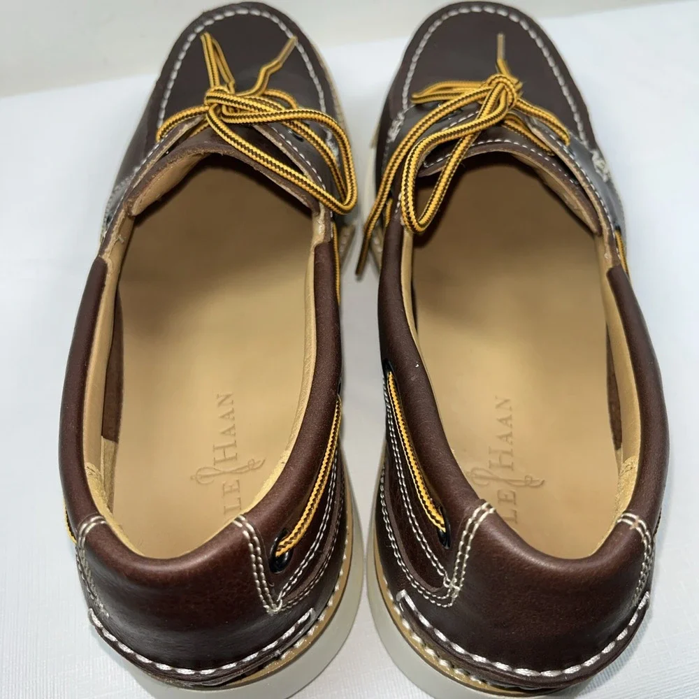 Cole Haan Mens 10M Casual Boat Shoes C12370 Brown‎ Leather Office Carrier Casual